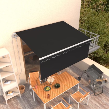vidaXL Toldo automático retráctil con persiana gris antracita 3x2,5m