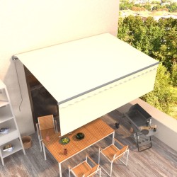 vidaXL Toldo retráctil manual con persiana crema 4,5x3 m
