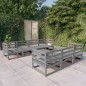 vidaXL Muebles de jardín 8 piezas gris madera maciza de pino vidaXL Muebles de jardín 8 piezas gris madera maciza de pino