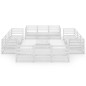 vidaXL Set de salón de jardín de 13 pzas blanco madera maciza de pino vidaXL Set de salón de jardín de 13 pzas blanco madera maciza de pino