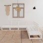 vidaXL Set de salón de jardín de 7 piezas blanco madera maciza de pino vidaXL Set de salón de jardín de 7 piezas blanco madera maciza de pino