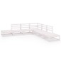 vidaXL Set de salón de jardín de 7 piezas blanco madera maciza de pino vidaXL Set de salón de jardín de 7 piezas blanco madera maciza de pino