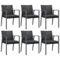 vidaXL Juego comedor jardín 7 piezas y cojines ratán sintético y acero vidaXL Juego comedor jardín 7 piezas y cojines ratán sintético y acero