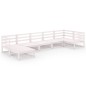 vidaXL Set de salón de jardín de 7 piezas blanco madera maciza de pino vidaXL Set de salón de jardín de 7 piezas blanco madera maciza de pino