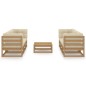 vidaXL Muebles de jardín 7 piezas con cojines de madera de pino maciza vidaXL Muebles de jardín 7 piezas con cojines de madera de pino maciza