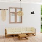 vidaXL Juego de muebles de jardín 5 pzas y cojines madera pino maciza vidaXL Juego de muebles de jardín 5 pzas y cojines madera pino maciza