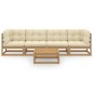 vidaXL Juego de muebles de jardín 5 pzas y cojines madera pino maciza vidaXL Juego de muebles de jardín 5 pzas y cojines madera pino maciza