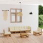vidaXL Juego de muebles de jardín 7 pzas y cojines madera pino maciza vidaXL Juego de muebles de jardín 7 pzas y cojines madera pino maciza