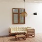 vidaXL Juego de muebles de jardín 5 pzas y cojines madera pino maciza