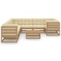 vidaXL Set de muebles de jardín 9 pzs cojines madera pino marrón miel vidaXL Set de muebles de jardín 9 pzs cojines madera pino marrón miel