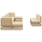 vidaXL Set de muebles de jardín 9 pzs cojines madera pino marrón miel