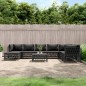 vidaXL Juego de muebles de jardín 9 pzas con cojines acero antracita vidaXL Juego de muebles de jardín 9 pzas con cojines acero antracita