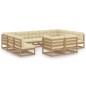 vidaXL Set de muebles de jardín 11 pzs cojines madera pino marrón miel
