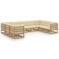 vidaXL Set de muebles de jardín 9 pzs cojines madera pino marrón miel vidaXL Set de muebles de jardín 9 pzs cojines madera pino marrón miel