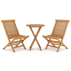 vidaXL Juego de comedor para jardín 3 piezas madera maciza de teca
