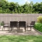 vidaXL Juego comedor jardín 7 piezas y cojines ratán sintético y acero vidaXL Juego comedor jardín 7 piezas y cojines ratán sintético y acero