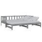 vidaXL Sofá cama extraíble madera maciza de pino gris 2x(90x200) cm vidaXL Sofá cama extraíble madera maciza de pino gris 2x(90x200) cm