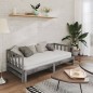 vidaXL Sofá cama extraíble madera maciza de pino gris 2x(90x200) cm vidaXL Sofá cama extraíble madera maciza de pino gris 2x(90x200) cm