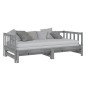 vidaXL Sofá cama extraíble madera maciza de pino gris 2x(90x200) cm vidaXL Sofá cama extraíble madera maciza de pino gris 2x(90x200) cm