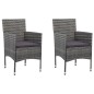 vidaXL Juego muebles jardín 3 pzas con cojines ratán sintético gris vidaXL Juego muebles jardín 3 pzas con cojines ratán sintético gris