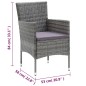 vidaXL Juego muebles jardín 3 pzas con cojines ratán sintético gris vidaXL Juego muebles jardín 3 pzas con cojines ratán sintético gris