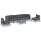vidaXL Juego de muebles de jardín 7 pzas y cojines madera maciza pino vidaXL Juego de muebles de jardín 7 pzas y cojines madera maciza pino