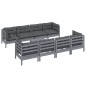 vidaXL Juego de muebles de jardín 9 pzas y cojines madera maciza pino vidaXL Juego de muebles de jardín 9 pzas y cojines madera maciza pino