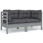 vidaXL Juego de muebles de jardín 9 pzas y cojines madera maciza pino vidaXL Juego de muebles de jardín 9 pzas y cojines madera maciza pino