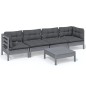 vidaXL Juego de muebles de jardín 5 pzas y cojines madera maciza pino vidaXL Juego de muebles de jardín 5 pzas y cojines madera maciza pino