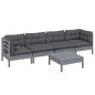 vidaXL Juego de muebles de jardín 5 pzas y cojines madera maciza pino vidaXL Juego de muebles de jardín 5 pzas y cojines madera maciza pino