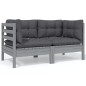 vidaXL Juego de muebles de jardín 5 pzas y cojines madera maciza pino vidaXL Juego de muebles de jardín 5 pzas y cojines madera maciza pino