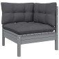 vidaXL Juego de muebles de jardín 5 pzas y cojines madera pino gris vidaXL Juego de muebles de jardín 5 pzas y cojines madera pino gris