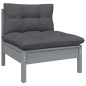 vidaXL Juego de muebles de jardín 5 pzas y cojines madera pino gris vidaXL Juego de muebles de jardín 5 pzas y cojines madera pino gris