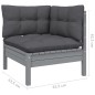 vidaXL Juego de muebles de jardín 5 pzas y cojines madera pino gris vidaXL Juego de muebles de jardín 5 pzas y cojines madera pino gris