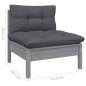 vidaXL Juego de muebles de jardín 5 pzas y cojines madera pino gris vidaXL Juego de muebles de jardín 5 pzas y cojines madera pino gris