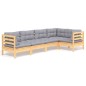 vidaXL Juego de muebles de jardín 5 pzas y cojines madera de pino