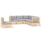 vidaXL Juego de muebles de jardín 5 pzas y cojines madera de pino vidaXL Juego de muebles de jardín 5 pzas y cojines madera de pino