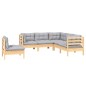 vidaXL Juego de muebles de jardín 5 pzas y cojines madera de pino vidaXL Juego de muebles de jardín 5 pzas y cojines madera de pino