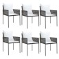 vidaXL Juego comedor jardín 7 piezas y cojines ratán sintético y acero vidaXL Juego comedor jardín 7 piezas y cojines ratán sintético y acero