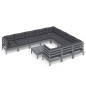 vidaXL Muebles de jardín 11 pzas y cojines gris madera de pino vidaXL Muebles de jardín 11 pzas y cojines gris madera de pino