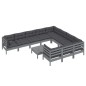 vidaXL Muebles de jardín 11 pzas y cojines gris madera de pino vidaXL Muebles de jardín 11 pzas y cojines gris madera de pino