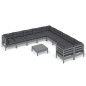 vidaXL Muebles de jardín 11 pzas y cojines gris madera de pino vidaXL Muebles de jardín 11 pzas y cojines gris madera de pino