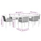 vidaXL Juego comedor jardín 7 piezas y cojines ratán sintético y acero vidaXL Juego comedor jardín 7 piezas y cojines ratán sintético y acero