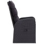 vidaXL Juego de comedor de jardín 9 piezas con cojines negro