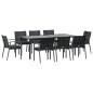 vidaXL Juego comedor jardín 9 piezas y cojines ratán sintético y acero vidaXL Juego comedor jardín 9 piezas y cojines ratán sintético y acero