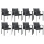 vidaXL Juego comedor jardín 9 piezas y cojines ratán sintético y acero vidaXL Juego comedor jardín 9 piezas y cojines ratán sintético y acero