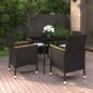 vidaXL Set comedor de jardín 5 pzas y cojines ratán sintético y vidrio