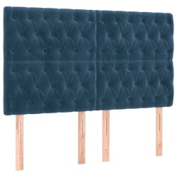 vidaXL Cabeceros 4 unidades terciopelo azul oscuro 72x7x78/88 cm