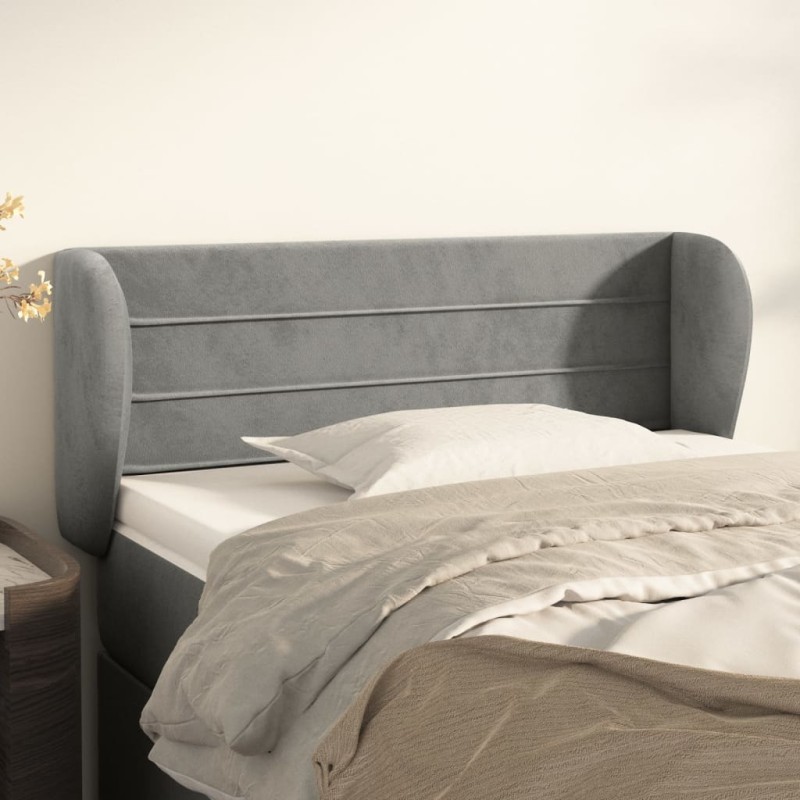 vidaXL Cabecero de terciopelo gris claro 103x23x78/88 cm vidaXL Cabecero de terciopelo gris claro 103x23x78/88 cm