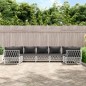 vidaXL Juego de muebles de jardín 7 piezas con cojines acero blanco
